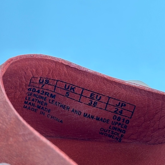 Timberland Earthkeepers Maeslin Red Leather Ankle Strap Platform Sandals Sz US 7 - Picture 7 of 8